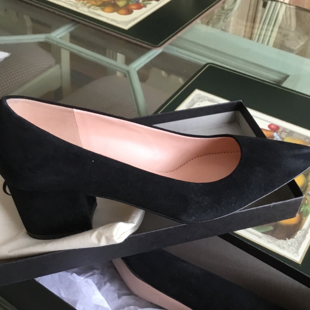 J. Crew Black Suede Low Block Heel Pumps